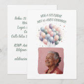 Invitation Photo personnalisée Mes 85 Ans - 85 Years Custom (Devant / Derrière)