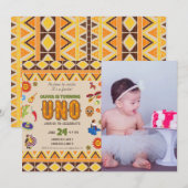 Invitation Photo personnalisée Mexicaine thème fille premier  (Devant / Derrière)