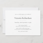 Invitation Photo personnalisée minimaliste noir blanc 60e ann (Dos)