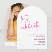 Invitation Photo personnalisée moderne affichée (Devant / Derrière)