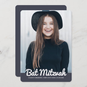 Invitation Photo personnalisée moderne Bat mitzvah