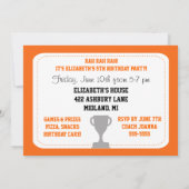 Invitation Photo personnalisée Orange Pom-pom girl Anniversai (Dos)