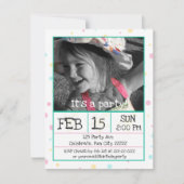 Invitation Photo personnalisée pois (Devant)