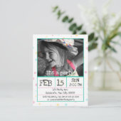 Invitation Photo personnalisée pois (Debout devant)