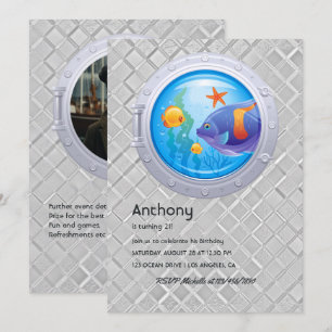 Invitation Photo Personnalisée Porthol Nautique Anniversaire