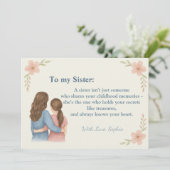 Invitation photo personnalisée pour ma sœur (Debout devant)