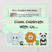 Invitation photo personnalisée, premier anniversai (Devant / Derrière)