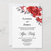 Invitation Photo personnalisée Rose rouge Réception de mariag (Devant)