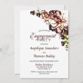 Invitation Photo personnalisée Rustic Fall Floral Engagement  (Devant)