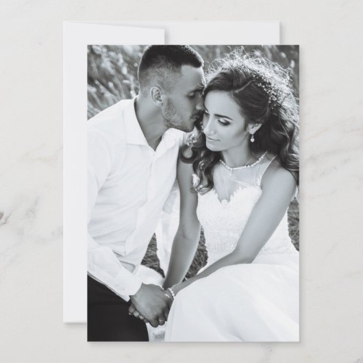 Invitation Photo personnalisée Rustique Eucalyptus Mariage de (Dos)