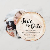 Invitation Photo personnalisée Rustique imprimé à grains de b (Devant / Derrière)