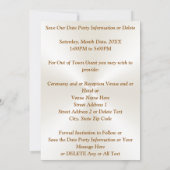 Invitation Photo Personnalisée, Save the Date Or et Ivoire (Dos)