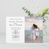 Invitation Photo personnalisée Sea Blue Beach Wedding Invitat (Debout devant)