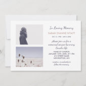 Invitation Photo personnalisée | Service commémoratif d'hiver (Devant)