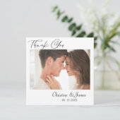 Invitation Photo personnalisée simple et texte de calligraphi (Debout devant)