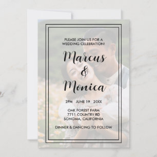 Invitation Photo personnalisée Simple Mariage minimal chic