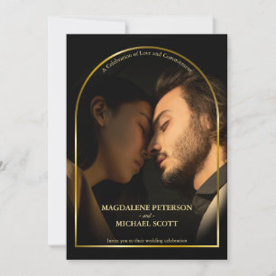 Invitation Photo personnelle Arc Arch Frame Mariage noir