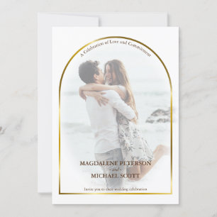 Invitation Photo personnelle Mariage de cadre Arch Gold