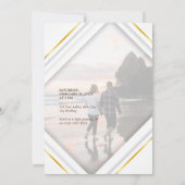 Invitation Photo personnelle Mariage moderne Gold Frame (Dos)