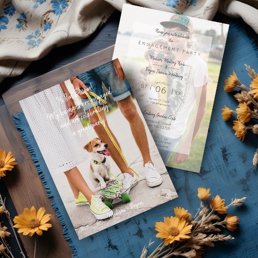 Invitation Photo Pet Funny Couple Engagement Party