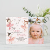 Invitation Photo Pink Ballerina Tutu 2e anniversaire (Debout devant)