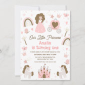 Invitation Photo Pink Brown Notre petite princesse 1er annive (Devant)