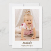 Invitation Photo Pink Brown Notre petite princesse 1er annive (Dos)