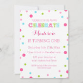 Invitation photo Pink Confetti premier anniversair (Dos)