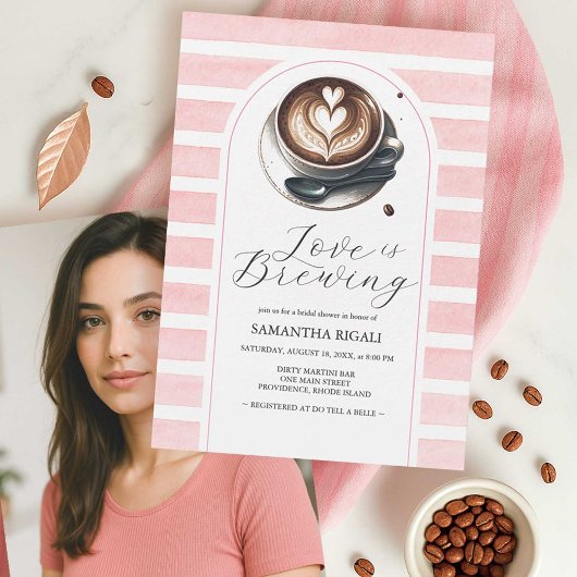 Invitation Photo Pink Love est en train de brasser Fête des m