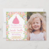 Invitation Photo Pink Princess Parties scintillant Princess A (Devant)