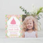 Invitation Photo Pink Princess Parties scintillant Princess A (Debout devant)