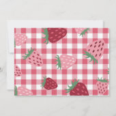Invitation Photo Pink & Red Strawberry Berry premier annivers (Dos)