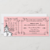 Invitation Photo Pink Romantic Chapelle Mariage de billet (Devant)