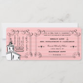Invitation Photo Pink Romantic Chapelle Mariage de billet (Devant)