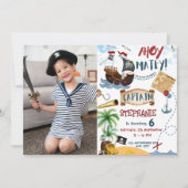 Invitation Photo Pirate fête d'anniversaire (Devant)