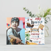 Invitation Photo Pirate fête d'anniversaire (Debout devant)