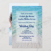 Invitation Photo Plage Tropical Moderne Destination Mariage (Devant / Derrière)
