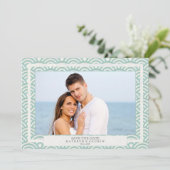 Invitation Photo plate de Save The Date avec vagues Seigaiha (Debout devant)