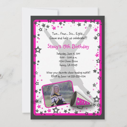 Invitation photo Pom-pom girl (Devant)