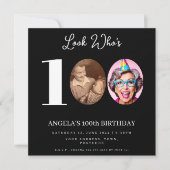 Invitation photo pour 100e anniversaire | Collage (Devant)