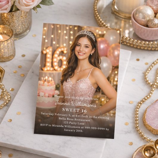 Invitation Photo pour 16 ans douce