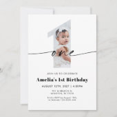 Invitation photo pour 1er anniversaire (Devant)