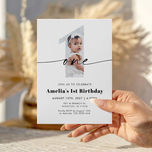 Invitation photo pour 1er anniversaire