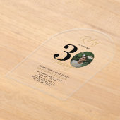 Invitation photo pour 30e anniversaire Black & Gol (Poser)