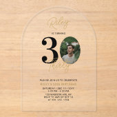 Invitation photo pour 30e anniversaire Black & Gol (Recto)