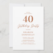 Invitation photo pour 40 ans Boho (Dos)