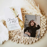 Invitation photo pour 40e anniversaire<br><div class="desc">Faisons la fête à 40 ! Invitation Photo Anniversaire. Conçu avec une belle aquarelle Bouteille de Champagne Or. La plupart des lettres sont modifiables. Objets correspondants dans notre magasin Cava Party Design.</div>