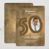 Invitation photo pour 50e anniversaire (Devant / Derrière)