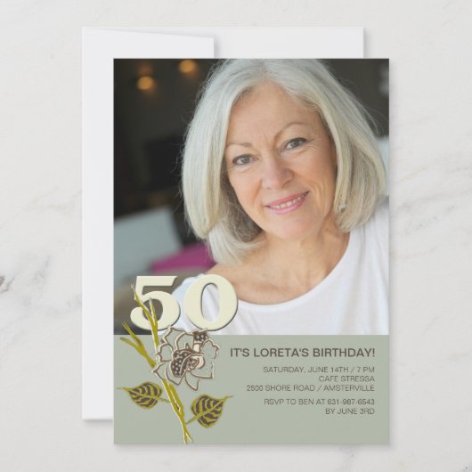 Invitation photo pour 50e anniversaire (Devant)