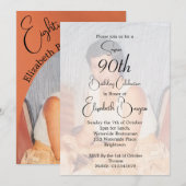Invitation Photo pour 80e anniversaire Terracotta Élégant An (Devant / Derrière)